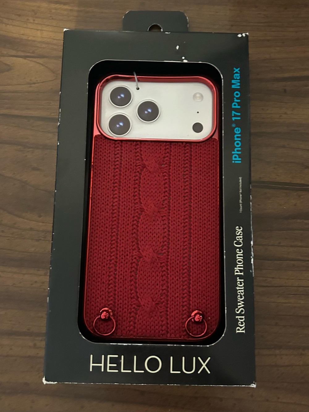 New iPhone 17 Pro Max Burgundy Red Christmas Holiday Sweater Phone Case